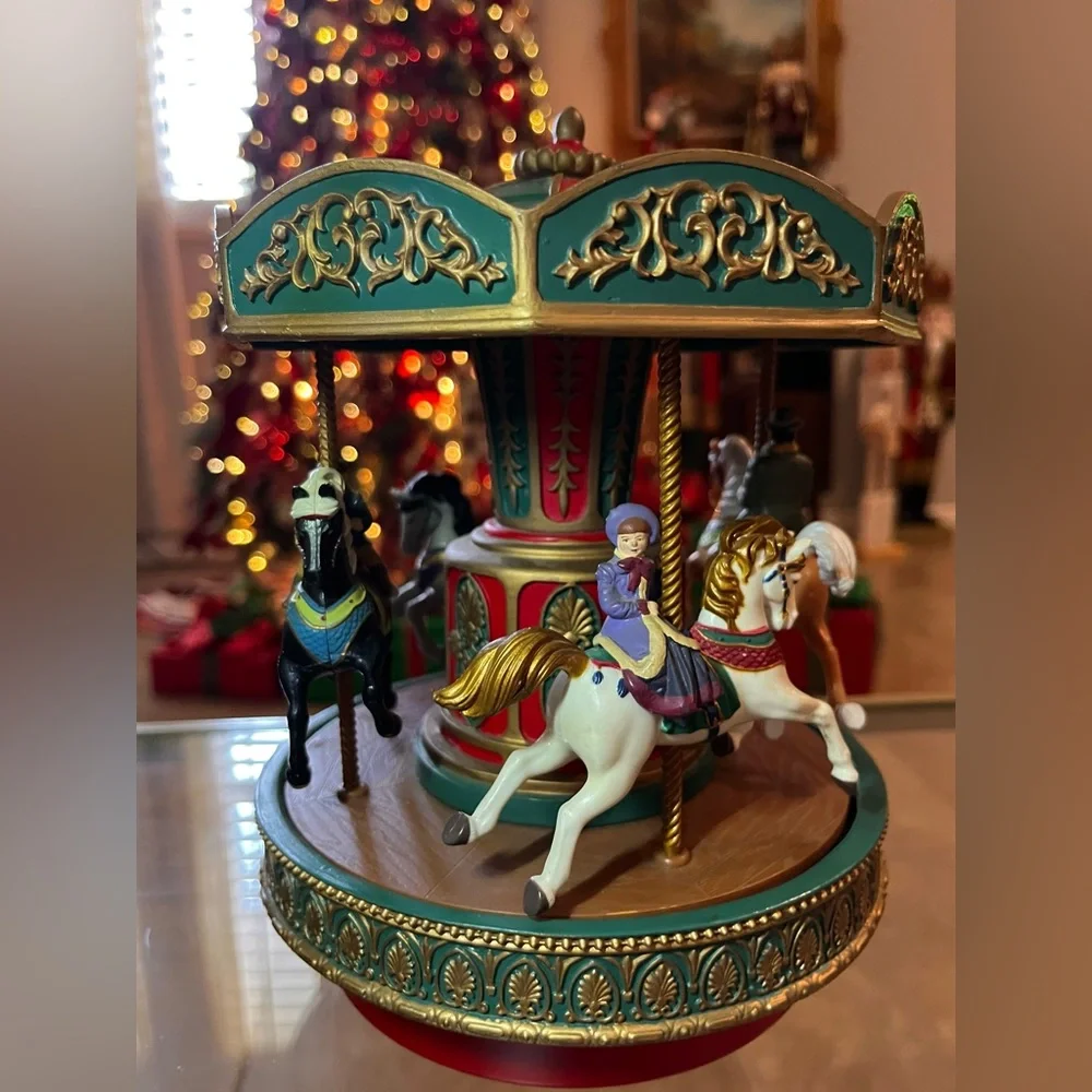 Vintage Mr Christmas Animated Holiday Carousel Merry Go Round Musical